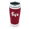 LT-05 Aristocrat -16oz Stainless Steel Travel Tumbler w/ Leatherette Wrap RED